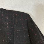 Perry Ellis Wool Blend Black & Pink Fringe Long Sleeve Blazer Size 14 Photo 10