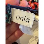 ONIA  Bikini Top Women Small‎ Navy Blue Floral Print Buckle Bandeau NWT Photo 9