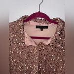The Vintage Shop The Vintage Shop Pink Rose Gold Sequin Button Down Oversized Shirt Size M Photo 2