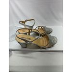Badgley Mischka Silver Glitter Block Heel Sandals Sparkle Dress Women's Size 11 Photo 12