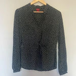 Merona Black with White Polk Dots Button Up Blouse Size Extra Small XS Photo 0
