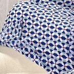 Just living  Linen Blend Long Sleeve Button Down Blue Geometric Print-Medium Photo 1