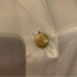 J.Crew NEW White Silky Size 2X Blouse Top Gold Buttons Photo 2