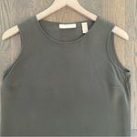 Kate Hill Vintage  Petite Sleeveless 100% Silk Shell Tank in Olive Green Medium Photo 1