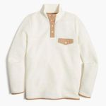J.Crew NWT Quilted Snap-Front Pullover Size L / Color Ivory Photo 3