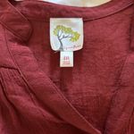 Anthropologie Fig & Flower Top Women Size Medium Maroon Embroidered Tunic Shirt Photo 6