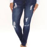 California vintage Dark Wash Mid Rise Distressed Skinny Jeans Photo 0