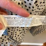 ZARA Women Large Sheer Blouse Ruffle Neck Bubble Sleeves, Black & White Poka Dot Photo 12