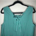 J.Crew Preppy Blue Green Gingham Bow Back Peplum Tank Top Photo 5