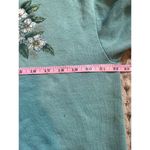 Vintage grandma collar sweatshirt white flower green size med Photo 7