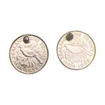 Queen Elizabeth II New Zealand Penny Gold Plated Earrings Gold Photo 5