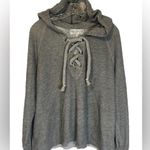 Wildfox Sweatshirt Hoodie Women’s Small Gray Oversized Lace Up Hutton USA Made Photo 0