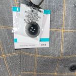 KASPER Plaid Notch Lapel Long Sleeve Flap Pocket Coordinating Two Button Jacket Gray Size 16 Photo 8