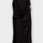 Betsy and Adam  Christine Scuba Crepe Ruffle Bow Trumpet Gown Size 14 Photo 2