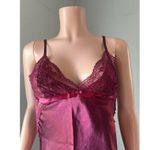 Shirley of Hollywood Lace Satin Lingerie NIGHTGOWN BURGUNDY MEDIUM NWT NEW #178 Red Photo 5