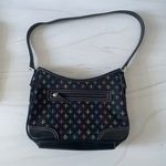 CRAZY HORSE x Liz Claiborne Fleur-de-lis Shoulder Bag- Black and Multicolored Photo 0