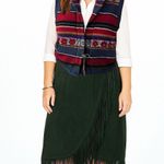 VTG West River Green Suede Fringe Skirt Boho Classic Western Cowboy Size M Size M Photo 0