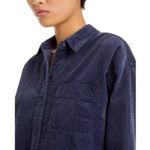 Madewell Women’s Cropped Oversized Blue Corduroy Shirt Jacket Small Photo 2