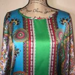 Ivy Jane Green Silky Feel Kimono/Scarf Blouse with Drawstring Blouse Size M Photo 2