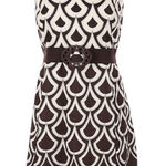 Talbots  Sleeveless Linen Dress A-Line Ombre Brown Ivory Print Size‎ 6 Petite Photo 0