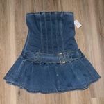 Windsor  Belt It Babe Strapless Denim Mini Dress Photo 0