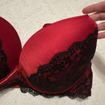 Cacique  Sz 40B Red With Black Lace Padded Underwire Bra Photo 5