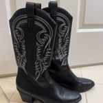 Black Cowboy Boots Size 7 Photo 0