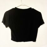 SKIMS  Black Cotton Ribbed Cropped Short Sleeve T-shirt Size Large‎ Photo 3