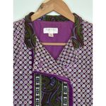 Isaac Mizrahi for Target Jacket Purple Velvet Paisley Jacket Blazer Size Small Photo 3