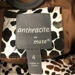 Anthracite‎ by Muse Women's trench Jacket Animal Print Lined Pockets Size 4 coat Black Photo 1