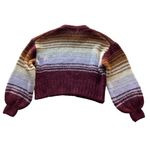 ZARA Wool Alpaca Chunky Knit Pullover Striped Sweater Burgundy Size Medium NWOT Photo 9