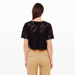 Club Monaco Black Lace Cropped Top - Size Small Photo 1