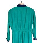 Schrader Sport Petite Vintage 80s Kelly Green Long Sleeve Shirt Dress Size 10P Photo 9