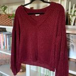 Maroon Vneck Sweater Photo 0