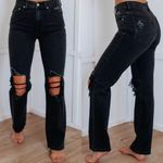 Eunina  Codi 90's Super High Rise Dad Black Distressed Stretch Jeans Sz 15/32 Photo 1