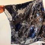 Source Unknown Sheer Floral Kimono Blue Black‎ Burnout  Shawl Whimsey Goth Open Front Evening Photo 3