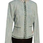 Cache Boucle Tweed Top Jacket Lined Embellished Beads Sequins Stones $198 NWT Photo 0