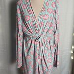 Sleep Junkie Blue and Pink Donut Print Robe with Tie Belt Size undefined Photo 0
