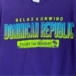 Gildan  Purple Dominican Republic Crewneck T Shirt Photo 3