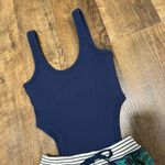 Aerie NEW Offline Ribbed Cutout Romper Dress Sz XS Blue Tropical Photo 8