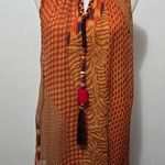 Soft Surroundings Orange Animal Geo Print Tassel Sleeveless Tunic Size Small Photo 1