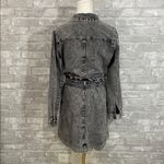Who What Wear  Black Washed  Belted Denim Dress Photo 4