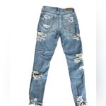 American Eagle Size 00 Regular Outfitters Distressed Light Wash Mom Jeans Photo 1