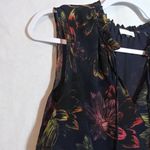 Ecru  Dark Feminine Floral Sleeveless Top - Multicolor Chic Size XS Photo 2
