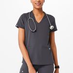FIGS Charcoal Casma  Scrub Top Photo 0