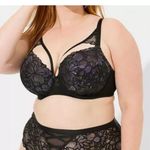 Torrid Perfect T-Shirt Push-Up Bra in Moody Butterfly Lace Rich Black- Size 40DD Photo 0