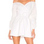 superdown  White Off Shoulder Milkmaid Dress MEDIUM Belted Mini Revolve $74 NEW Photo 0