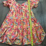 Marissa Olivia Red Floral Ruffle Sleeve Smocked Mini Dress L Size L Photo 6