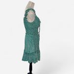 Cottagecore tradwife high waisted ruffle leaf dot summer dress Green Photo 4