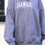 Brandy Melville RARE blue Graphic Hawaii Embroidered Oversized Hoodie Sweatshirt Photo 0